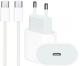 Мережевий зарядний пристрій для iPad IPhone 15 16 Pro Plus Max 35W USB-C + кабель type-c type-c 1М Комплект швидкої зарядки White S20W11 - зображення 1
