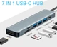 USB Хаб HUB Type C 4K HDMI Type-C 3хUSB-3.0 TF/SD Картридер PD Type-C 7 в 1 Kayfovo UH-TP7 - изображение 1
