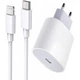 Комплект быстрой зарядки 20w для Apple iPhone / iPad, Сетевое зарядное устройство (Type-C) 20ватт USB-C Power Adapter, Кабель зарядки USB-C to Lightning 1м A1630 - изображение 1