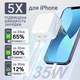 Быстрая зарядка для айфон комплект быстрой зарядки для Apple iPhone iPad Блок 35 Вт USB-C + 2 Кабеля зарядки USB-C to Lightning 1М Kayfovo B35C11 - изображение 7