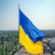 Флаг Украины с кольцами под флагшток 140х90см сине-желтый яркий цвет - изображение 6