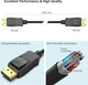 Кабель для ноутбука DP to DP Адаптер DisplayPort to DP Black 4Kx2K перехідник для монітора 1.8 м Kayfovo M-35 - зображення 6
