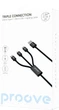 Кабель Proove Triple Connection 3 in 1 Type-C + Micro USB + Lightning 1.3 м Black (647480001) - изображение 2