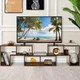 Модульная трехсекционная TV-тумба-стеллаж, 140×30×43 см, цвет: рустикальный коричневый Costway - изображение 3