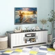 TV-тумба с секциями для хранения, 145×39,5×49,5 см, цвет: темно-серый Costway - изображение 3