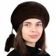 Берет норковый Меховой Стиль Классический 54/60 Коричневый (024/L/1) - изображение 1