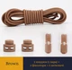 Эластичные круглые шнурки для обуви FASTLACES T1-4 Brown - изображение 1
