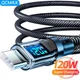 Кабель для заряджання та передачі даних QCMAX LED Digital Display 7A/120W USB Type-A to USB Type-C 1 м 667 - зображення 2