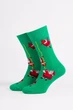 Мужские хлопковые носки с новогодним узором Giulia MS3 NEW YEAR 2601 39/42 Green, высокие носки с рисунком - изображение 3
