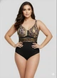 Злитний купальник для повних принт змія Z.Five 56018-1 чорний-коричневий 6XL - зображення 1
