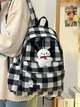 Стильный рюкзак в клетку Vintage Plaid 1360 Black-white - изображение 2