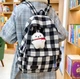 Стильный рюкзак в клетку Vintage Plaid 1360 Black-white - изображение 5