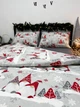 Комплект постельного белья двуспальный 175х210 Бязь Gold Luxe наволочки 70х70 новогодний гном на сером - изображение 7
