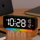 Електронний настільний годинник LOSSO NeoTime з RGB підсвічуванням та подвійним будильником чорний - зображення 2