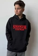 Подростковое теплое худи для мальчика Спиногрыз Stranger Things лого СПИ- Н017 черный 152 см - изображение 1
