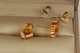 Сережки No Name гвоздики чайка з цитрином 1,3 см золотисті - зображення 2