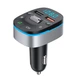 Автомобильный FM-модулятор T75 с Bluetooth 5.0, MP3 и быстрой зарядкой QC 3.0 (чёрный + серый) - изображение 1