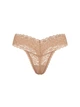 Мереживні трусики-стрінги Victoria's Secret Lace Thong Panty S бежевий Praline 26894472 - зображення 3