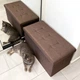 Пуф подвійний для зберігання текстильний складаний MBM HOME TH-04 BROWN коричневий - зображення 3