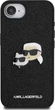 Панель Karl Lagerfeld Fixed Glitter Karl & Choupette Heads Metal Pin для Apple iPhone 16e Black (KLHCPSE4PFGKCPK) - зображення 2