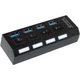 USB 3.0 Hub на 4 порти з вимикачами для кожного та світловою індикацією Grand 1TB до 5 Гбіт/с - зображення 4