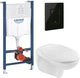 Инсталляция Grohe Rapid SL Solido 38971000 + панель смыва Even 38966KV0 черная глянцевая + унитаз подвесной Kroner Oker WHI533536 Rimless с сиденьем Soft Close дюропласт (38971966KV0KO53R) - изображение 1