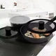 Набір посуду Maestro Granit MR-4800 7 предметів з алюмінію з антипригарним мармуровим покриттям, скляними кришками та знімною ручкою - изображение 4