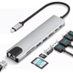 Usb хаб переходник type с на юсб 8в1 hub адаптер на тайп си для ноутбука макбука смартфона планшета пк концентратор с кардридером разветвитель 8 портов 4K HDMI+USB3.0+2.0 + RJ45 +SD/TF card reader+PD Female hub 8in1 - изображение 10