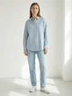 Рубашка хлопковая оверсайз женская Vero Moda 10326181 S Dusty blue (5715728682876) - изображение 3