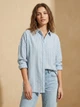 Рубашка хлопковая оверсайз женская Vero Moda 10326181 S Dusty blue (5715728682876) - изображение 4