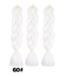 Канекалон Jumbo Braid однотонный белый коса длинна 60 см Вес 100 грам Термостойкий 60# - изображение 2