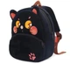 Рюкзак детский Kakoo черный с розовым котенок Кошечка 26х24х10см 6.5л рюкзачок в садик маленький для девочки и мальчика мягкий плюшевый дошкольный унисекс Код К17нч - изображение 3