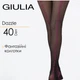 Колготки с ярким декоративным швом Giulia DAZZLE 40 (1) 2 Black-nero, капроновые, с имитацией шва, элегантные - изображение 1