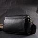 Классическая кожаная женская сумка с оригинальной плечевой лямкой Vintage 22405 Черная - изображение 8