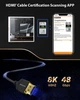 Кабель Stouchi HDMI 2.1 [Certified Ultra High Speed HDMI] 48Gbps, Thin, slim, 8K@60Hz, 4K@120Hz, 1м, black (HDM1) - изображение 2