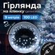 Светодиодная гирлянда 100 LED, 9 м, IP44, холодный белый свет, зеленый провод, 8 режимов, питание от сети 220В, 4009040 - изображение 1
