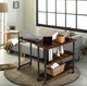 Стіл L-подібний Costway King Loft поворотний 360° з полицями Black - зображення 9