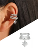 Кафф на ухо Fashion Jewerly сережка без прокола с сердцем клипса на ухо моносерьга в стиле y2k серебристый цвет, 1 шт (SVS) - изображение 1