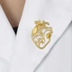 Значок (пин) BROCHE брошь бижутерия Медицина Контурное Сердце золотистый BRGV114796 - изображение 2