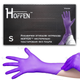 Рукавички нітрилові Hoffen, щільність 3.2 г. - Violet (100 шт) S (6-7) - изображение 1