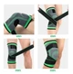 Бандаж коленного сустава от травм растяжений Knee Support Copper компрессионный нейлоновый, черно-зелёный - изображение 4