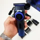 Професійна машинка для стрижки волосся VGR V-001 BLUE з дисплеєм 9000 об/хв та 10 насадками 1,5-24 мм - зображення 8