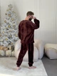 Пижама мужская XL теплая Коричневая (кофта + штаны) Шоколад Велсофт COSY - изображение 3