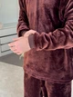 Пижама мужская XL теплая Коричневая (кофта + штаны) Шоколад Велсофт COSY - изображение 4