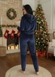 Женский теплый махровый костюм с капюшоном Q415852 4XL Синий - изображение 2