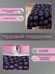 Плед покрывало на кровать или диван полуторный Фланель 150х200 см черный с фиолетовым рисунком Камни Дайс (CTK-005) - изображение 4