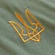 Чоловічий патріотичний лонгслів з вишитим тризубом 56 хакі FD2-TryzubGold-Haki-56 Ladan - зображення 2