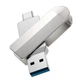 Флеш пам'ять USB 16 GB Hoco UD10 Wise Type-C+USB 3.0 сріблястий - изображение 2