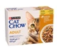 Влажный корм для взрослых кошек Purina Cat Chow Adult кусочки в желе с курицей и цуккини, мультипак (10 шт по 85 г) - изображение 1