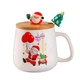 Новогодняя чашка Lesko "Merry Christmass" Санта JJX003 кружка с ложечкой подарочный набор - изображение 3